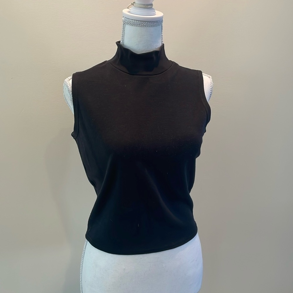 Mix It Black Mock Neck Top